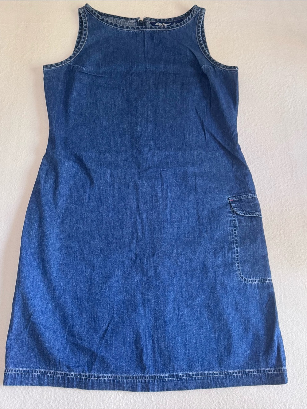Eddie Bauer Dark Blue Denim Sleeveless Pinafore Dress